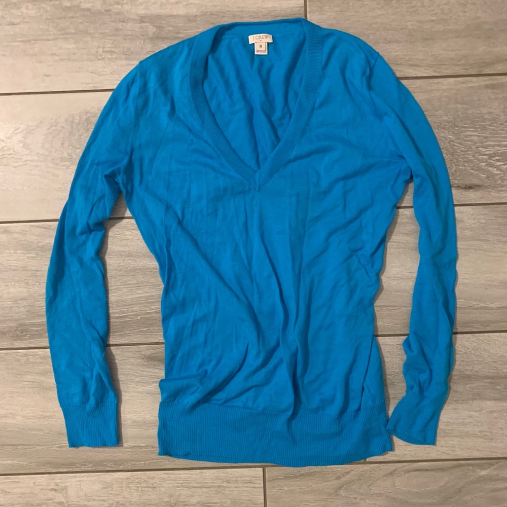 Sky blue j crew vneck sweater